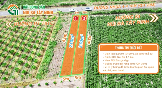 000 - 🔥 2 NỀN ĐẤT MẶT TIỀN KINH DOANH ĐƯỜNG 4-4 - VIEW NÚI BÀ CỰC ĐẸP 🔥