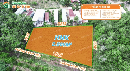 013 - 🔥 NGUYÊN LÔ 2.800M² HNK – GIÁ NGỘP CHỈ 1 TỶ (≈ 360TR/1000M²) Mặt tiền 70m bờ kênh – Sát KDC Thạnh Đông, Tân Châu – Cách nhựa chỉ 40m – Sổ sẵn