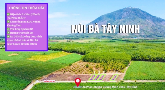 027-🏡 ĐẤT NỀN GIÁ TỐT – SỔ RIÊNG – NGAY KDL NÚI BÀ – DMC, TÂY NINH 🏡