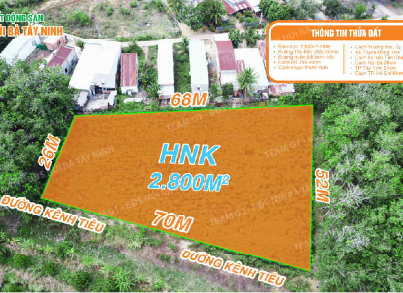013 - 🔥 NGUYÊN LÔ 2.800M² HNK – GIÁ NGỘP CHỈ 1 TỶ (≈ 360TR/1000M²) Mặt tiền 70m bờ kênh – Sát KDC Thạnh Đông, Tân Châu – Cách nhựa chỉ 40m – Sổ sẵn