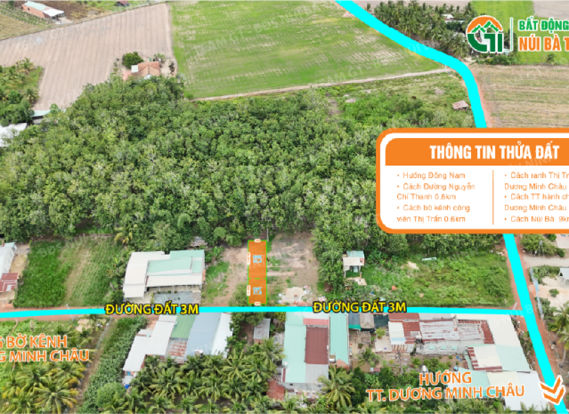 018 - 🏡 Lô đất sát ranh Thị trấn Dương Minh Châu – Khu Dân Cư, giá chỉ 370 triệu 💰