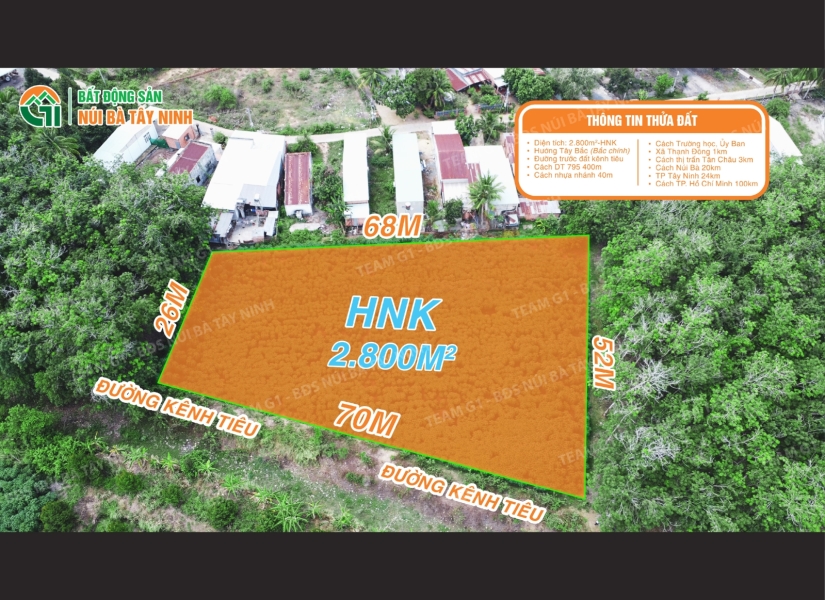 013 - 🔥 NGUYÊN LÔ 2.800M² HNK – GIÁ NGỘP CHỈ 1 TỶ (≈ 360TR/1000M²) Mặt tiền 70m bờ kênh – Sát KDC Thạnh Đông, Tân Châu – Cách nhựa chỉ 40m – Sổ sẵn