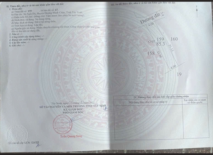 032-ĐẤT GẦN CỔNG CHÀO THỊ TRẤN DƯƠNG MINH CHÂU