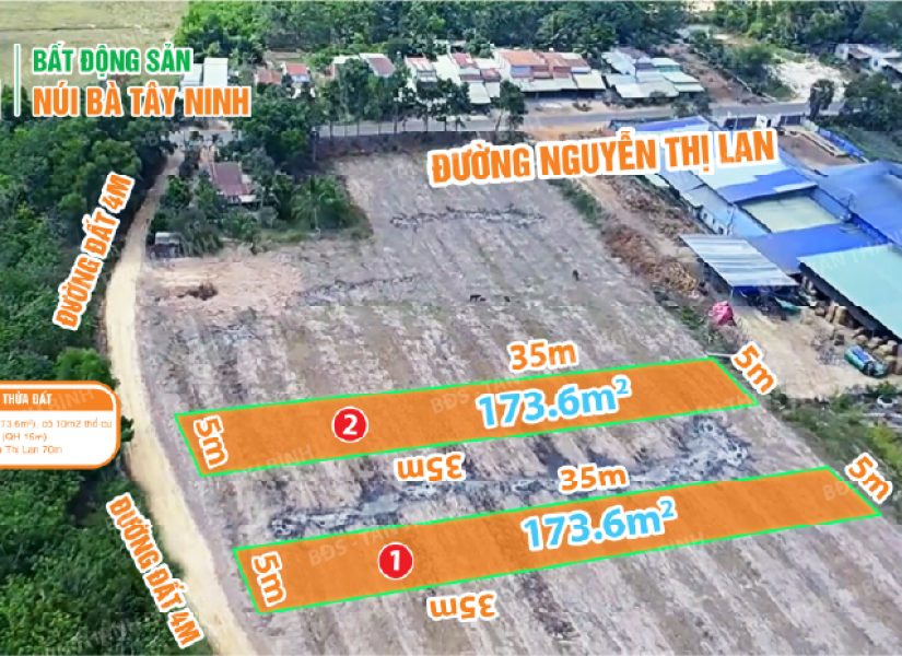 004 - ✨ 2 LÔ ĐẤT NỀN GIÁ RẺ KHU DÂN CƯ - HOÀ HIỆP – TÂN BIÊN – TÂY NINH ✨