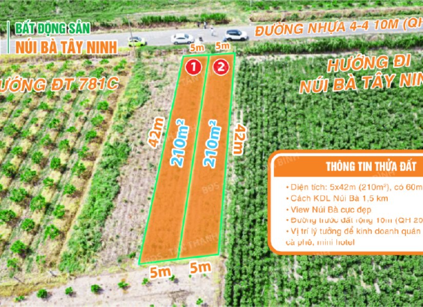 000 - 🔥 2 NỀN ĐẤT MẶT TIỀN KINH DOANH ĐƯỜNG 4-4 - VIEW NÚI BÀ CỰC ĐẸP 🔥